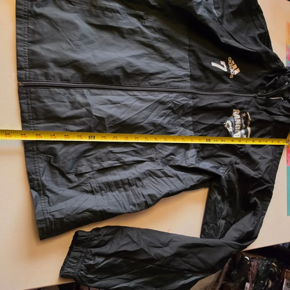 Adidas Whatcom FC Rangers Soccer Jacket Mens Small Black Hooded Full Zip 7